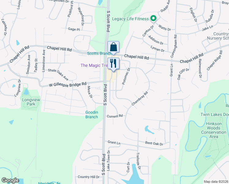 map of restaurants, bars, coffee shops, grocery stores, and more near 2203 Cherry Hill Drive in Columbia