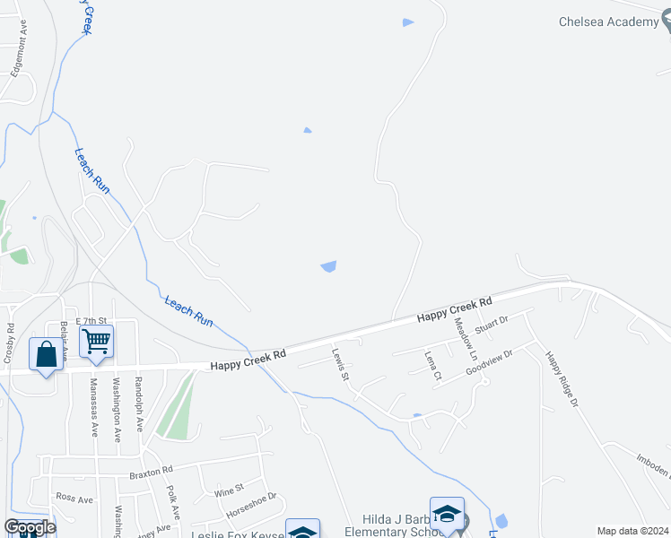 map of restaurants, bars, coffee shops, grocery stores, and more near Confederate Avenue in Shenandoah Farms