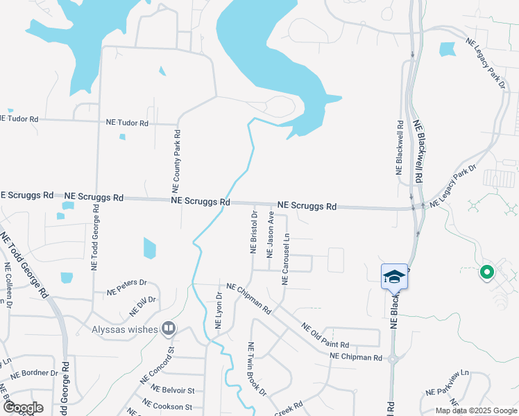 map of restaurants, bars, coffee shops, grocery stores, and more near 22000 Northeast Scruggs Road in Lee's Summit
