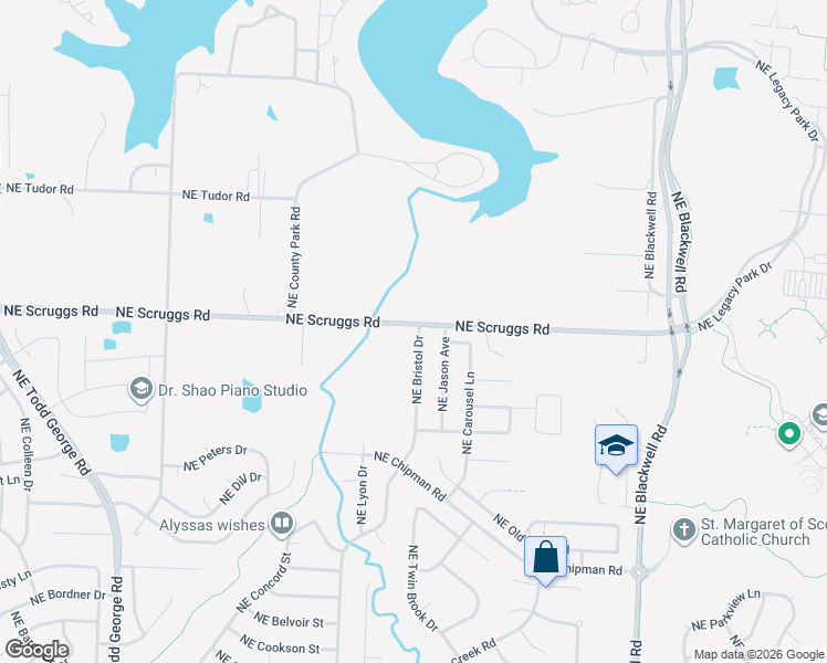 map of restaurants, bars, coffee shops, grocery stores, and more near 1032 Northeast Bristol Drive in Lee's Summit