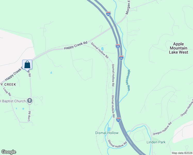 map of restaurants, bars, coffee shops, grocery stores, and more near 299 Larkin Ridge Road in Front Royal