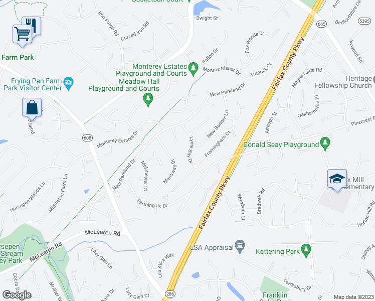 map of restaurants, bars, coffee shops, grocery stores, and more near 12915 Lyme Bay Drive in Herndon