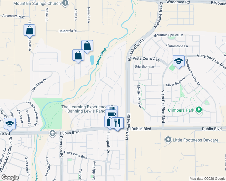 map of restaurants, bars, coffee shops, grocery stores, and more near 6883 Issaquah Drive in Colorado Springs