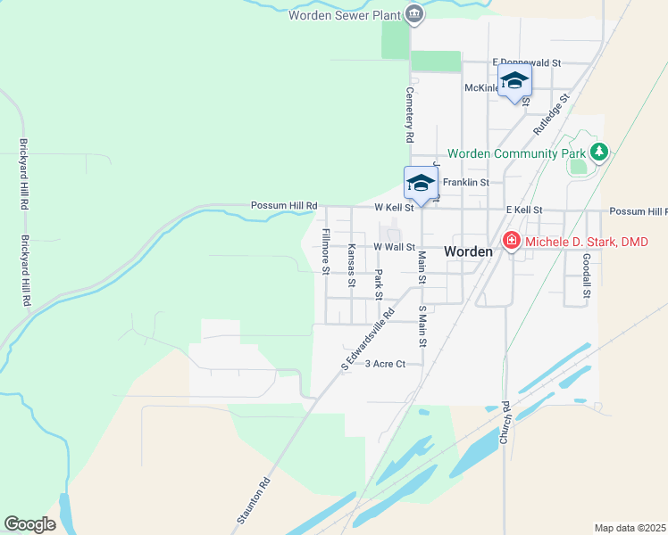 map of restaurants, bars, coffee shops, grocery stores, and more near 222 Fillmore Street in Worden
