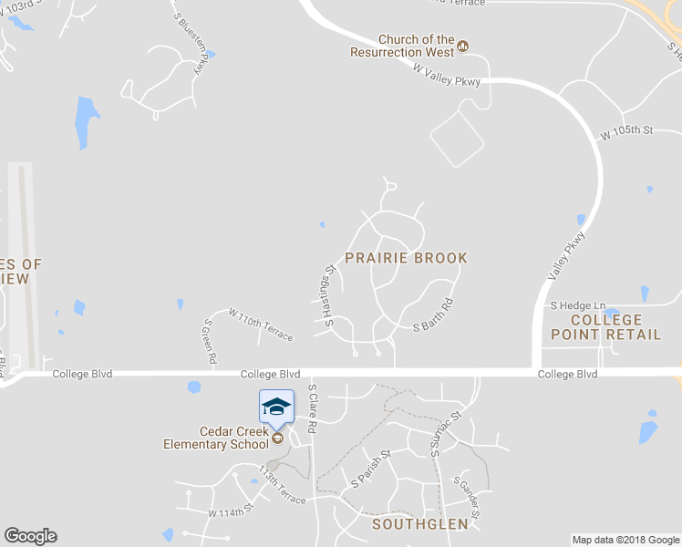 map of restaurants, bars, coffee shops, grocery stores, and more near 12174 South Belmont Drive in Olathe