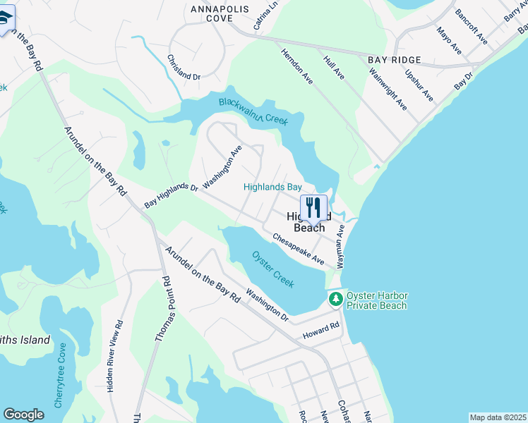 map of restaurants, bars, coffee shops, grocery stores, and more near 3236 Walnut Drive in Highland Beach