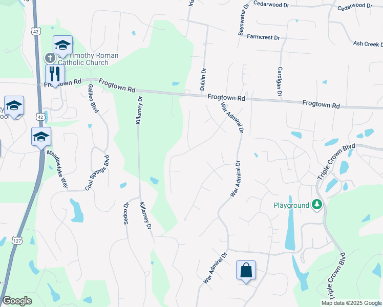 map of restaurants, bars, coffee shops, grocery stores, and more near 1003 Aristides Drive in Union