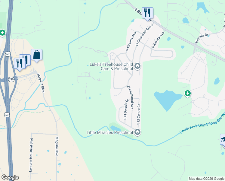 map of restaurants, bars, coffee shops, grocery stores, and more near 1729 South Sonora Drive in Columbia