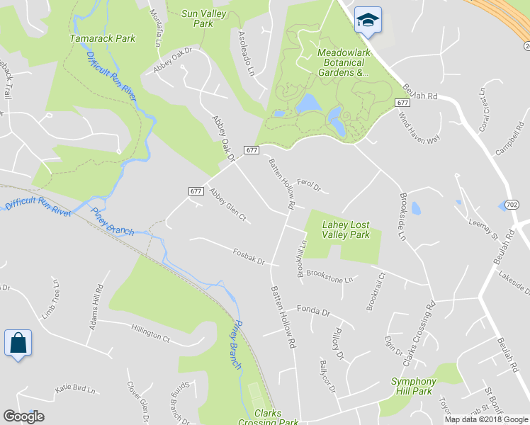 map of restaurants, bars, coffee shops, grocery stores, and more near 1818 Abbey Oak Drive in Vienna
