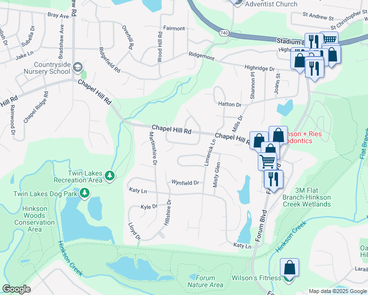 map of restaurants, bars, coffee shops, grocery stores, and more near 2010 Sunborough Drive in Columbia