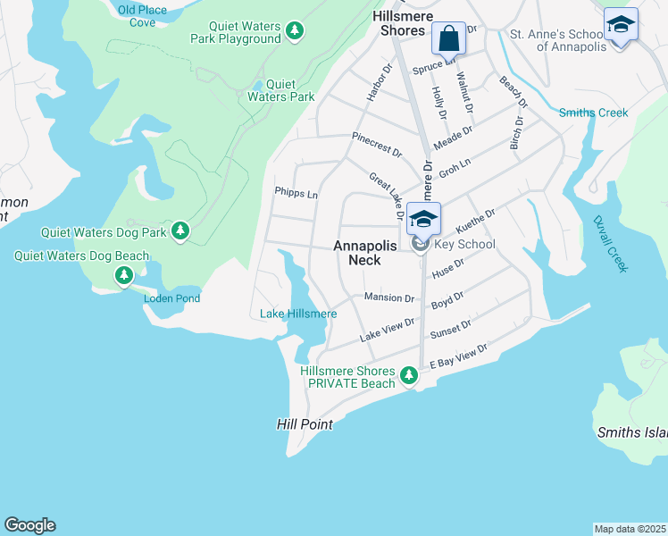 map of restaurants, bars, coffee shops, grocery stores, and more near 600 Tayman Drive in Annapolis
