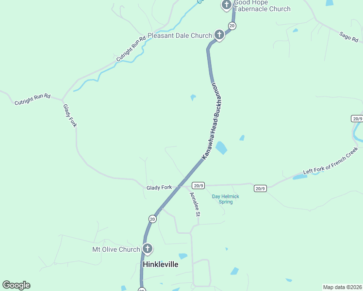map of restaurants, bars, coffee shops, grocery stores, and more near 246 Sarah Lane in Buckhannon