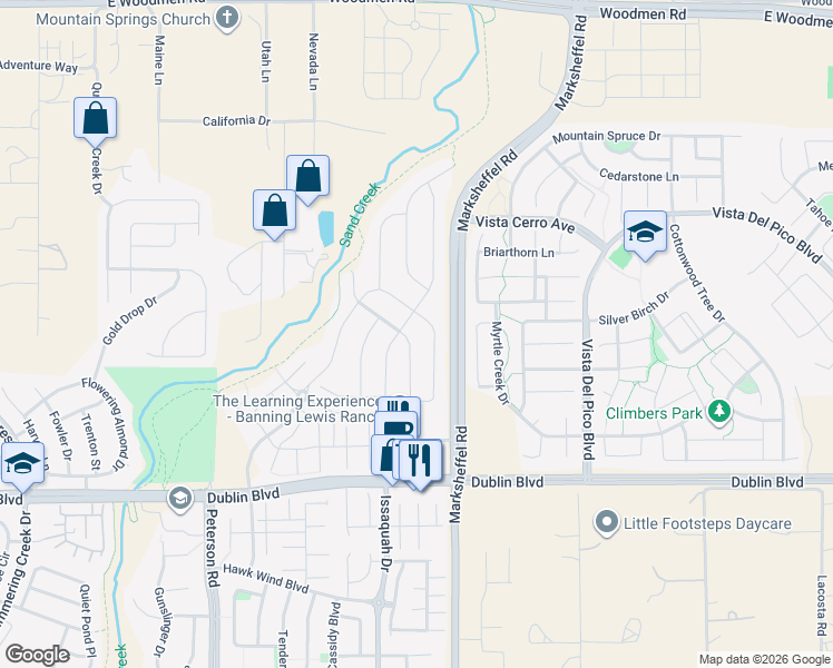 map of restaurants, bars, coffee shops, grocery stores, and more near 6883 Issaquah Drive in Colorado Springs