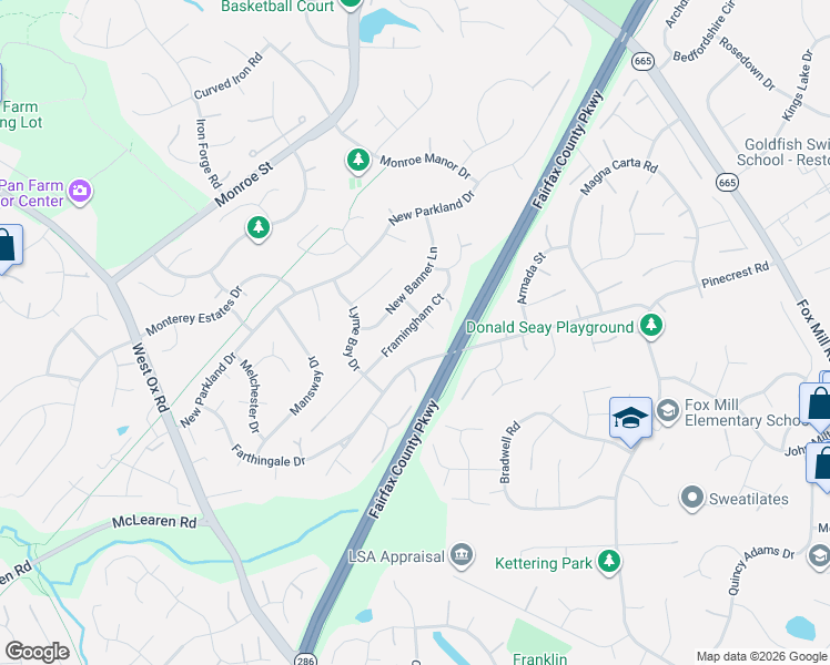 map of restaurants, bars, coffee shops, grocery stores, and more near 12825 Framingham Court in Herndon