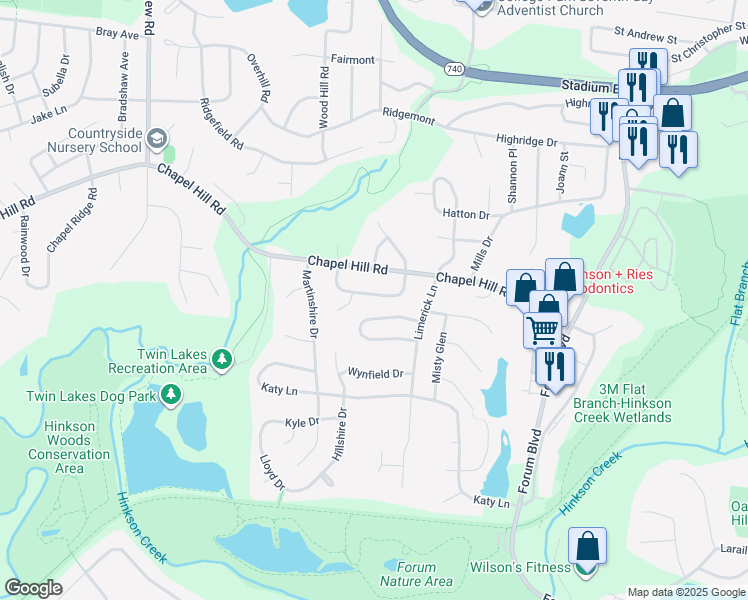 map of restaurants, bars, coffee shops, grocery stores, and more near 2010 Sunborough Drive in Columbia