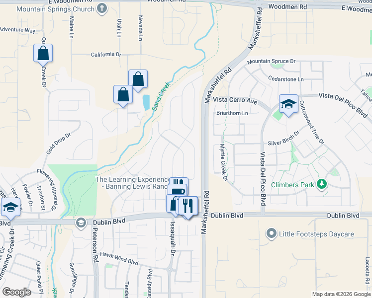 map of restaurants, bars, coffee shops, grocery stores, and more near 6883 Issaquah Drive in Colorado Springs