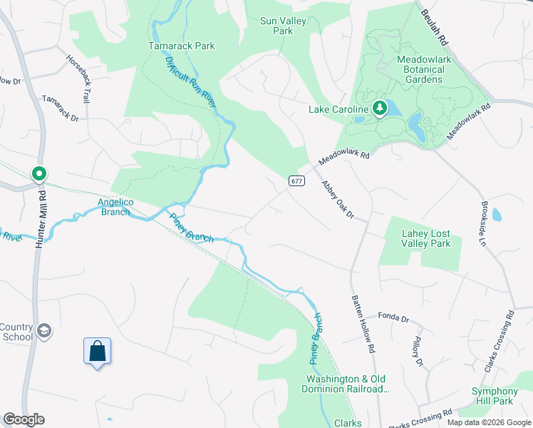 map of restaurants, bars, coffee shops, grocery stores, and more near 9963 Meadowlark Road in Vienna