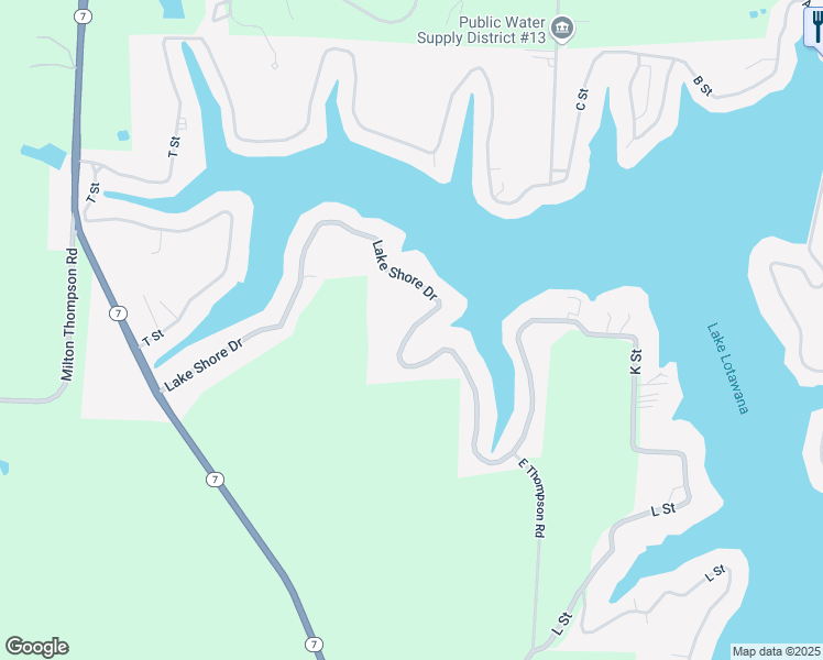 map of restaurants, bars, coffee shops, grocery stores, and more near Lake Shore Drive in Lake Lotawana