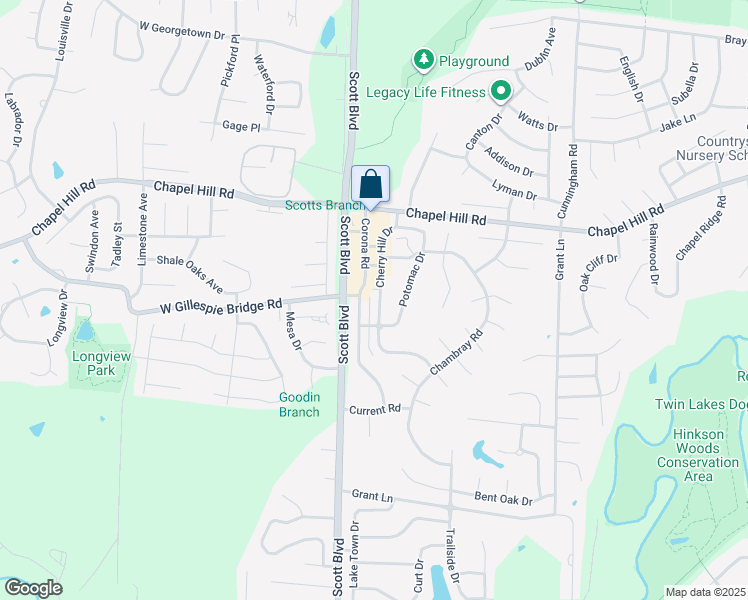 map of restaurants, bars, coffee shops, grocery stores, and more near 2203 Cherry Hill Drive in Columbia