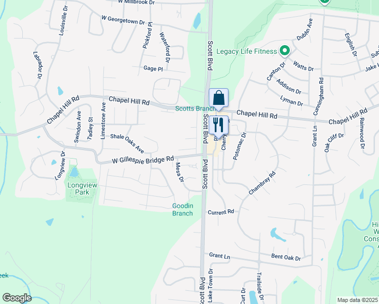 map of restaurants, bars, coffee shops, grocery stores, and more near 4317 Readosa Lane in Columbia