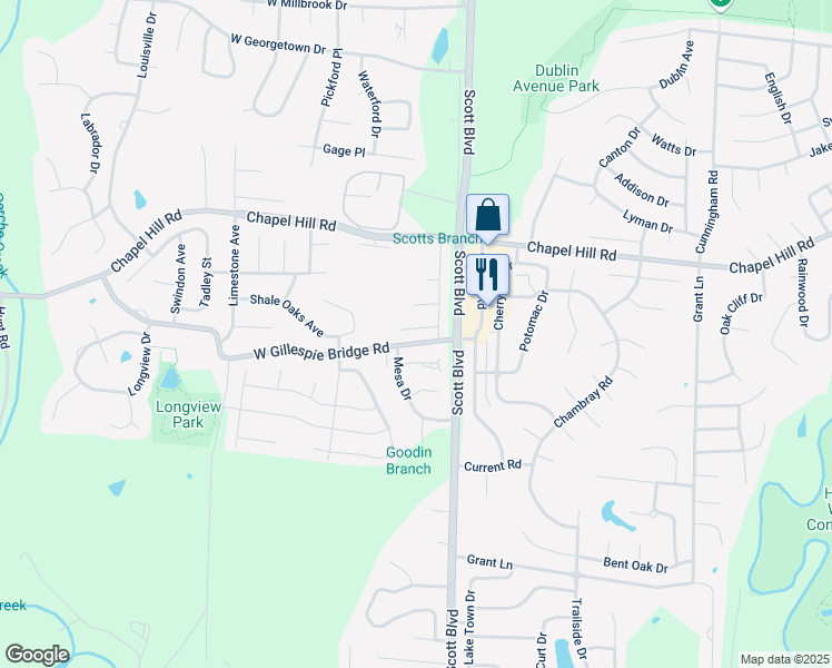 map of restaurants, bars, coffee shops, grocery stores, and more near 4317 Readosa Lane in Columbia