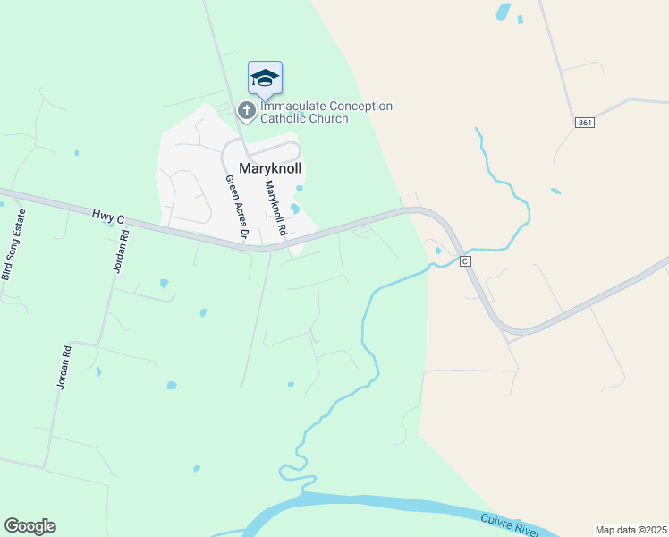 map of restaurants, bars, coffee shops, grocery stores, and more near 116 Saint Marys Lane in Old Monroe
