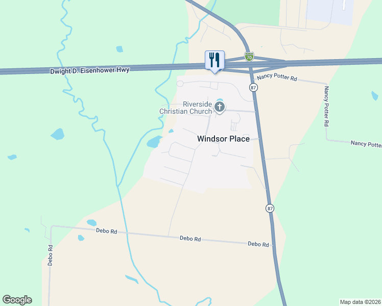 map of restaurants, bars, coffee shops, grocery stores, and more near 16268-16418 Klinton Drive in Boonville