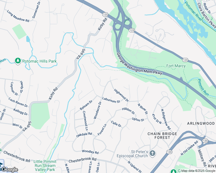 map of restaurants, bars, coffee shops, grocery stores, and more near 1441 Woodacre Drive in McLean