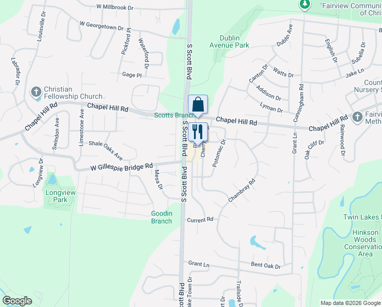 map of restaurants, bars, coffee shops, grocery stores, and more near 2101 Corona Road in Columbia