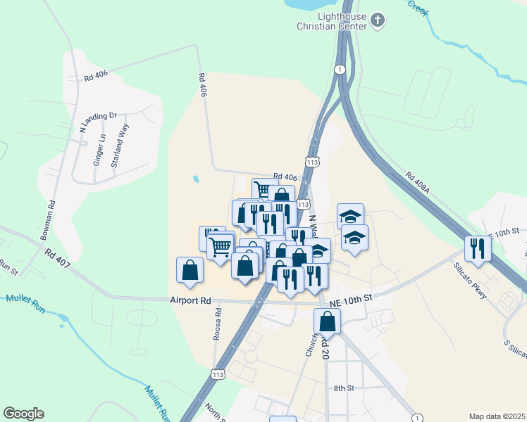 map of restaurants, bars, coffee shops, grocery stores, and more near 951 North Dupont Boulevard in Milford