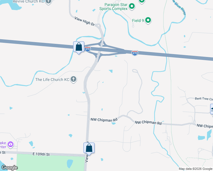 map of restaurants, bars, coffee shops, grocery stores, and more near 901 Northwest Old View High Road in Lee's Summit
