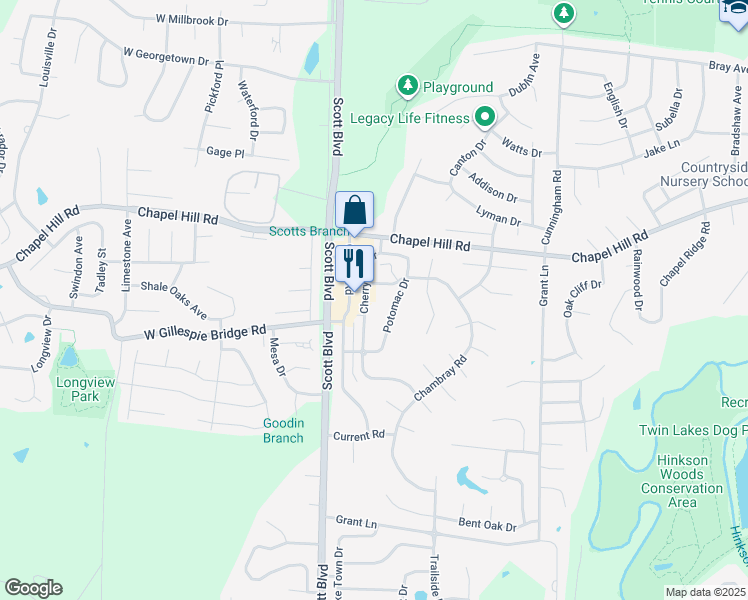map of restaurants, bars, coffee shops, grocery stores, and more near 4110 Town Square Drive in Columbia