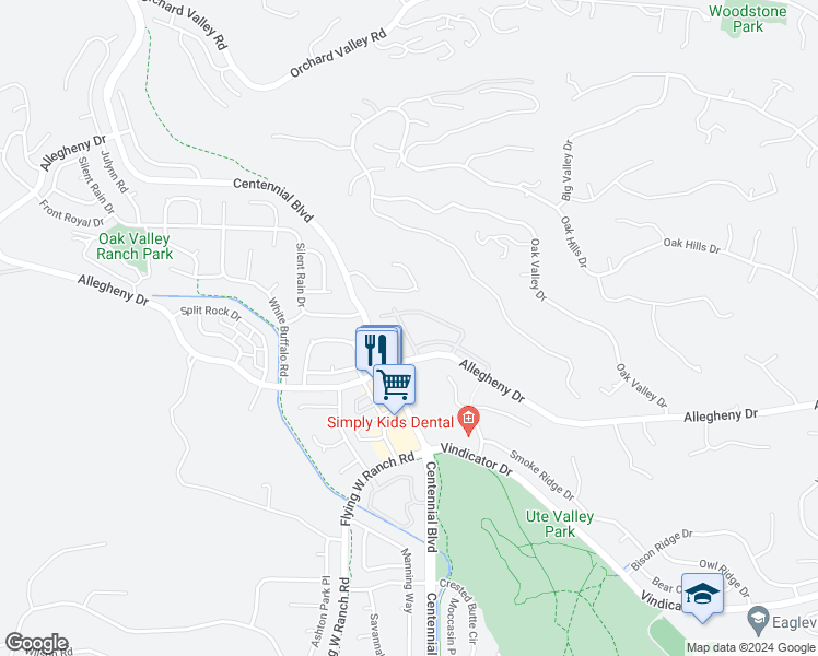 map of restaurants, bars, coffee shops, grocery stores, and more near 6945 Yellowpine Drive in Colorado Springs