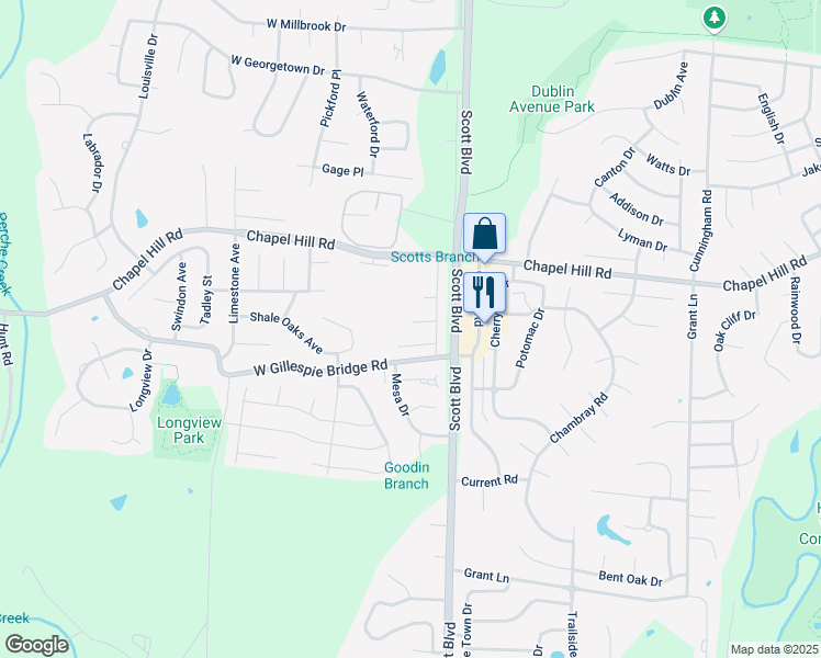 map of restaurants, bars, coffee shops, grocery stores, and more near 4402-4404 West Jeana Court in Columbia