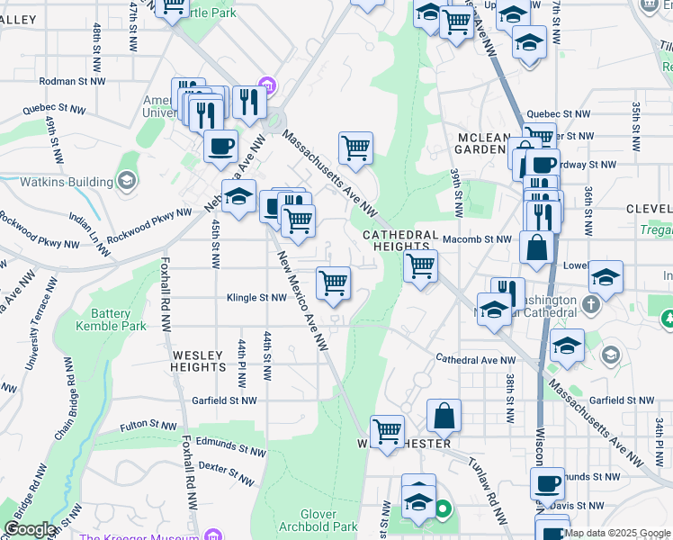 map of restaurants, bars, coffee shops, grocery stores, and more near 3249 Sutton Place Northwest in Washington