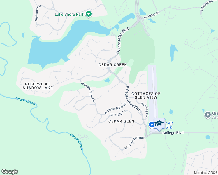 map of restaurants, bars, coffee shops, grocery stores, and more near 26400 West 108th Street in Olathe
