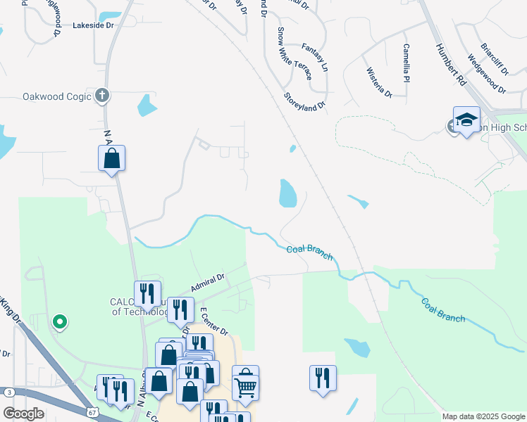 map of restaurants, bars, coffee shops, grocery stores, and more near 402 Big Arch Road in Godfrey