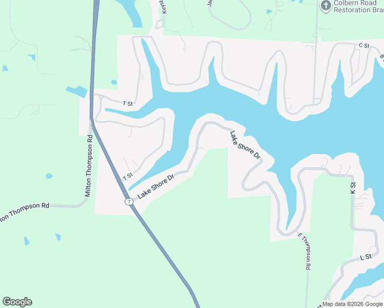 map of restaurants, bars, coffee shops, grocery stores, and more near 54-S Lake Shore Drive in Lake Lotawana