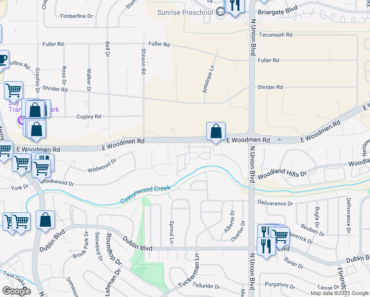 map of restaurants, bars, coffee shops, grocery stores, and more near 2465 Hatch Circle in Colorado Springs