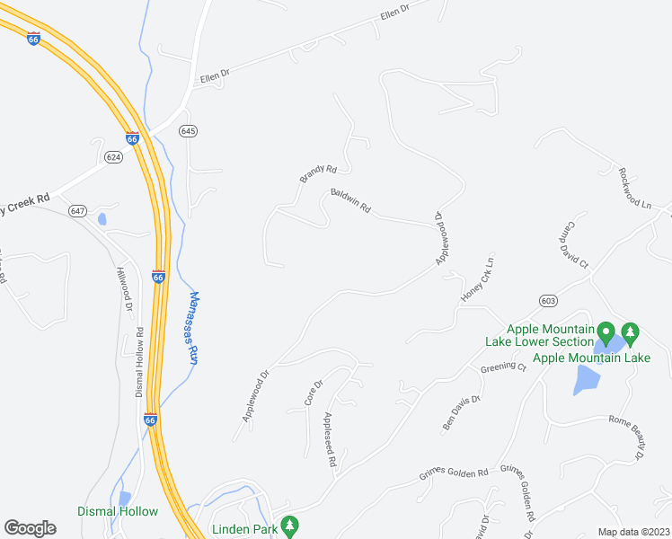 map of restaurants, bars, coffee shops, grocery stores, and more near 487 Applewood Drive in Front Royal