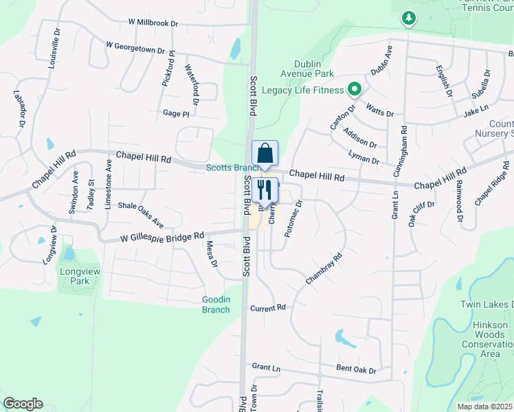 map of restaurants, bars, coffee shops, grocery stores, and more near 103 Merchant Street in Columbia