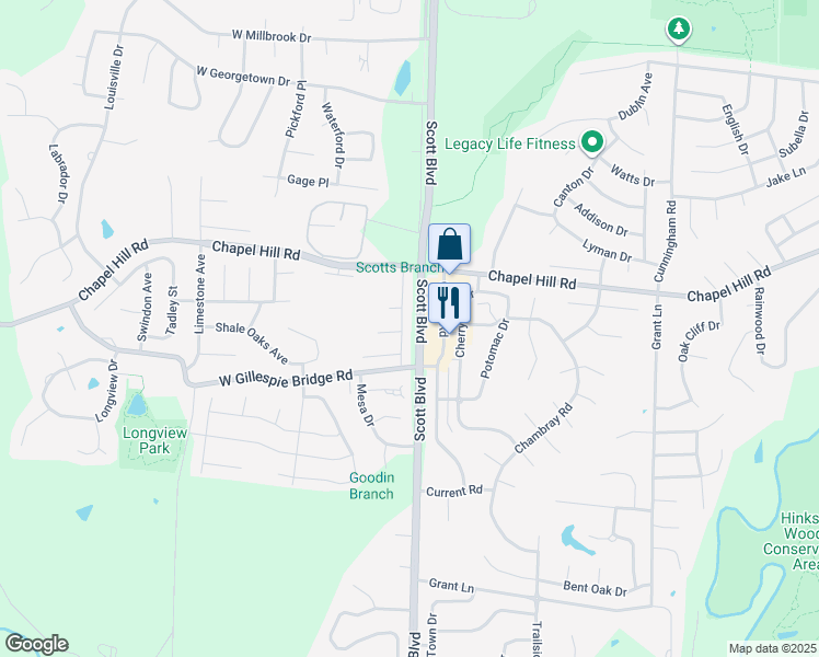 map of restaurants, bars, coffee shops, grocery stores, and more near 2104-2106 Arlene Drive in Columbia