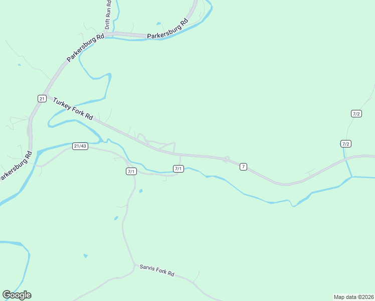 map of restaurants, bars, coffee shops, grocery stores, and more near 723 Turkey Fork Road in Sandyville