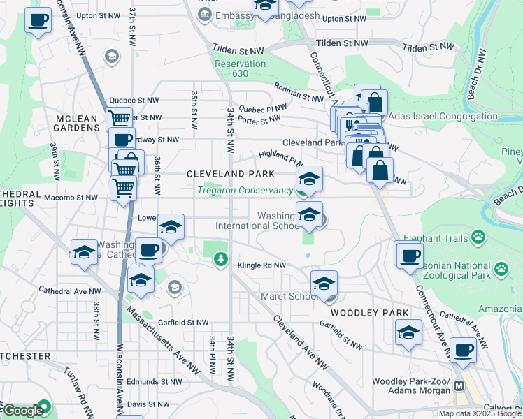 map of restaurants, bars, coffee shops, grocery stores, and more near 3225 33rd Place Northwest in Washington