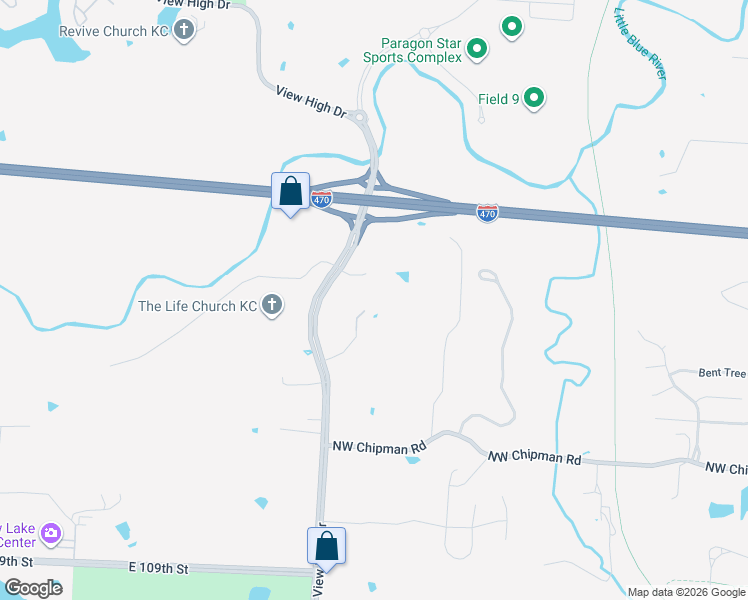 map of restaurants, bars, coffee shops, grocery stores, and more near 901 Northwest Old View High Road in Lee's Summit