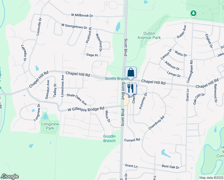 map of restaurants, bars, coffee shops, grocery stores, and more near 4405-4407 West Jeana Court in Columbia