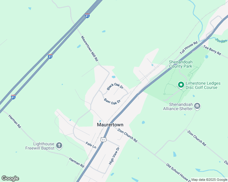 map of restaurants, bars, coffee shops, grocery stores, and more near 52 Pin Oak Court in Maurertown