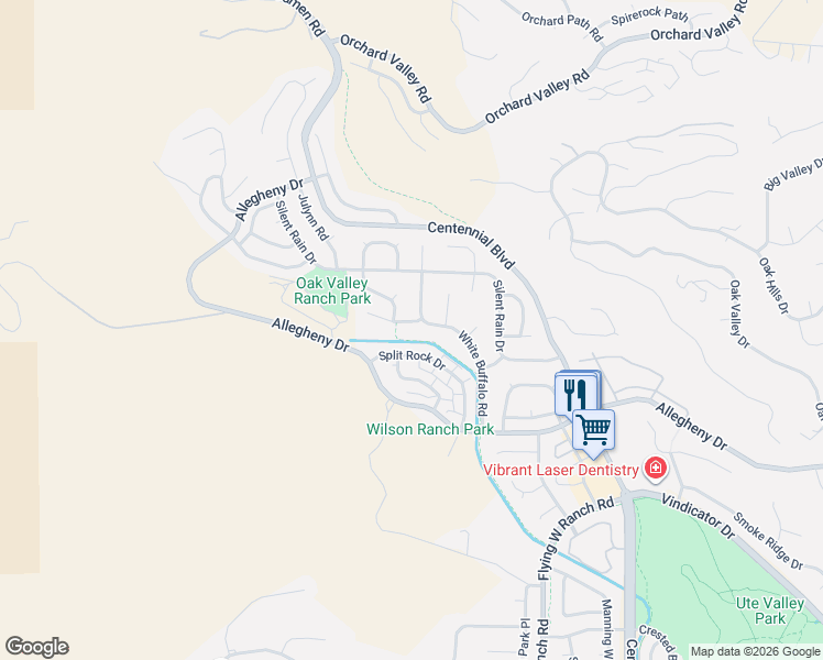 map of restaurants, bars, coffee shops, grocery stores, and more near 2340 Sweet Water Court in Colorado Springs