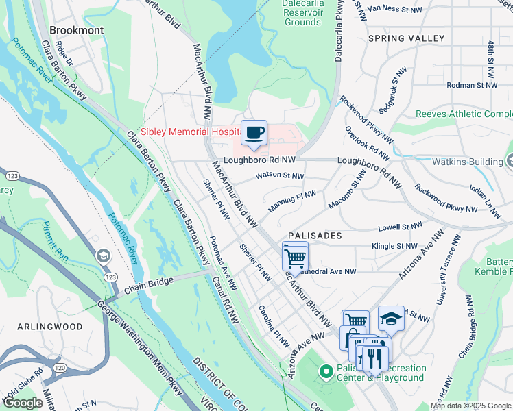 map of restaurants, bars, coffee shops, grocery stores, and more near 5291 Partridge Lane Northwest in Washington