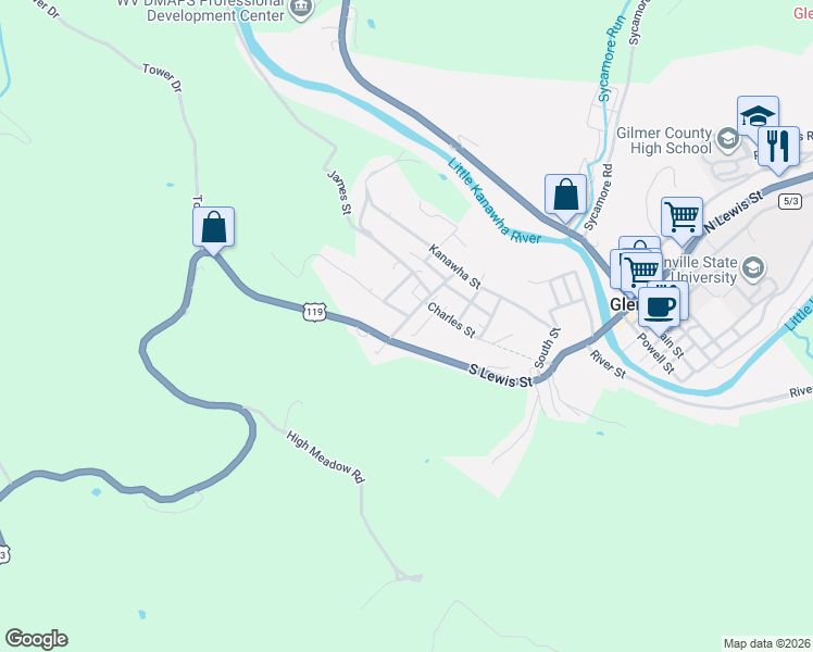 map of restaurants, bars, coffee shops, grocery stores, and more near 500-598 Sheridan St in Glenville